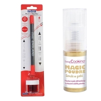 Stylo encre comestible rouge avec recharge + Poudre iris