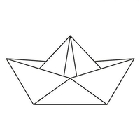 Tampon bois 6, 6 x 3, 7 cm - Bateau origami