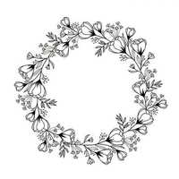 Tampon bois Couronne de fleurs