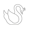 Tampon en bois 5 x 5 cm - Cygne