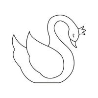 Tampon en bois 5 x 5 cm - Cygne