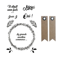 Tampons transparents 9 x 14 cm Amour & Mariage + 20