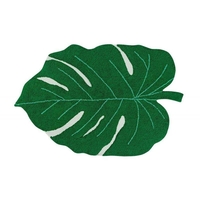 Tapis coton motif feuille tropicale Monstera - 120 x 160