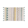 Tapis coton motif indien - beige bleu - 120x160