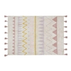 Tapis coton motif indien - beige rose - 120x160