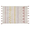 Tapis coton motif indien - beige rose - 140 x 200