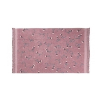 Tapis coton motif jardin anglais Ash - rose - 140 x 210 cm