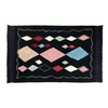 Tapis coton motif Meknes - noir - 140 x 200