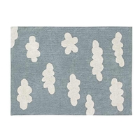 Tapis coton motif nuage - bleu - 120 x 160