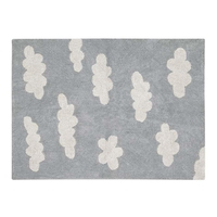 Tapis coton motif nuage - gris - 120 x 160