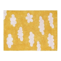 Tapis coton motif nuage - moutarde - 120 x 160