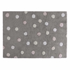 Tapis coton motif pois 3 couleurs - Gris-Rose -120 x 160