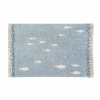 Tapis coton motif poissons - bleu - 120 x 190