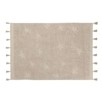 Tapis coton motif star - beige - 120 x 175