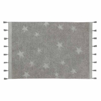Tapis coton motif star - gris - 120 x 175