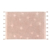 Tapis coton motif star - rose - 120 x 175