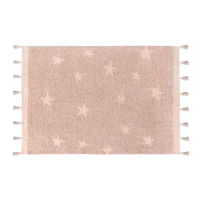 Tapis coton motif star - rose - 120 x 175