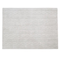 Tapis coton motif tresse - gris -120 x 160