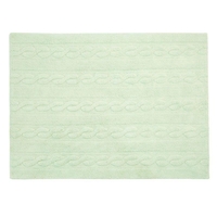 Tapis coton motif tresse - vert - 120 x 160