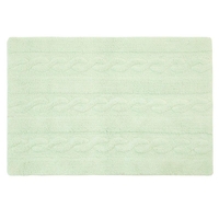 Tapis coton motif tresse - vert - 120 x 80