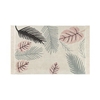 Tapis coton motif tropique feuilles - rose - 140 x 200