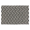 Tapis coton motif zig zag - noir blanc - 140 x 200