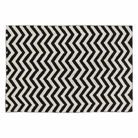 Tapis coton motif zig zag - noir blanc - 140 x 200