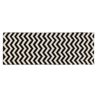Tapis coton motif zig zag - noir blanc - 80 x 230