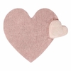 Tapis coton relief coeur - rose - 110 x 170