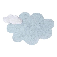 Tapis coton relief nuage - bleu - 110 x 170