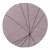 Tapis coton rond lignes graphiques - vieux rose - 160