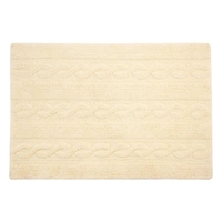 Tapis coton tresse - vanille - 120 x 80