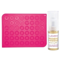 Tapis silicone pour macarons + 1 poudre alimentaire iris