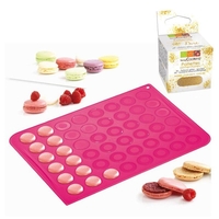 Tapis silicone pour macarons + paillettes dor