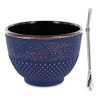 Tasse en fonte bleue et bronze 0, 15 L + paille inox avec filtre
