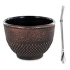 Tasse en fonte noire et bronze 0, 15 L + paille inox avec filtre