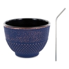 Tasse en fonte violette 0, 15 L + 4 pailles en inox