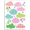 Textile thermocollant 15 x 21 cm - Nuages fille