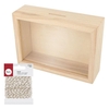 Tirelire cadre en bois 12 x 17 cm + Ficelle dor