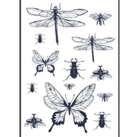 Transfert thermocollant noir & blanc - Insectes