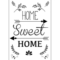 Transfert thermocollant noir & blanc A4 - Home Sweet Home