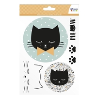 Transfert thermocollant pour textiles - A5 - Terrazzo Cat