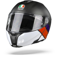 AGV Sportmodular Layer Carbon Casque Modulable Rouge Bleu 3XL