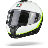 AGV Sportmodular Ray Carbon Casque Modulable Blanc Jaune Fluo S