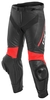 Dainese Delta 3 Pantalon De Moto En Cuir Noir Noir Rouge Fluo 56