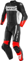Dainese Mistel 2pcs Combinaison En Cuir Noir Mat Blanc Lava Rouge 46
