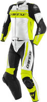 Dainese Mistel White Fluo Yellow Black Leather 2 Piece 52