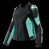 Dainese Racing 4 Lady Leather Jacket Perf. Black Acqua Green 38