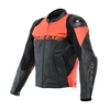Dainese Racing 4 Leather Jacket Perf. Black Fluo Red 58