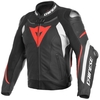 Dainese Super Speed 3 Veste De Moto En Cuir Noir Blanc Rouge Fluo 52